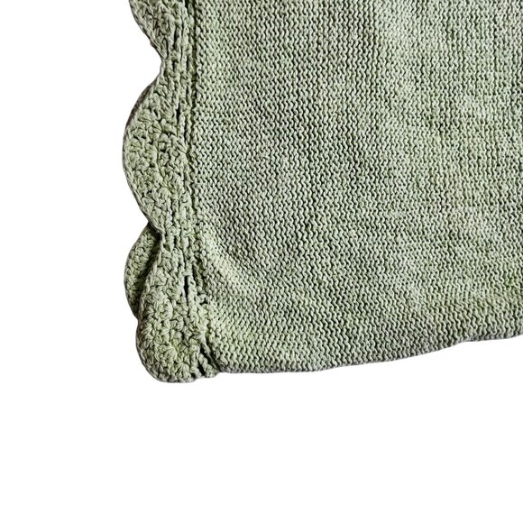 Victoria Jones Light Green Silk Knit Sweater XL With Floral & Diamond Patterns M - Picture 9 of 11